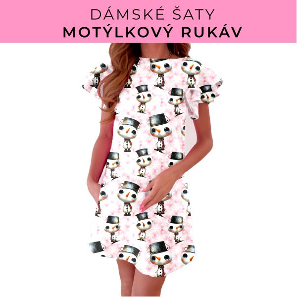 DÁMSKÝ střih - šaty s motýlkovým rukávem