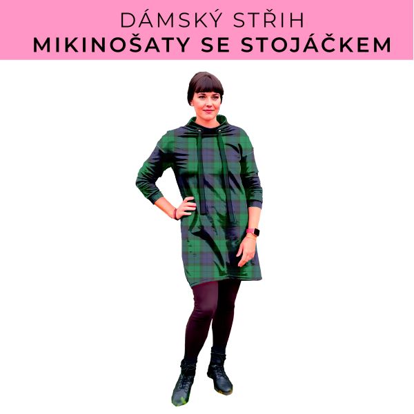 Dámský střih - mikinové šaty se stojáčkem