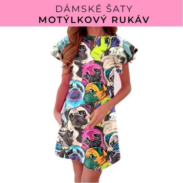 DÁMSKÝ střih - šaty s motýlkovým rukávem
