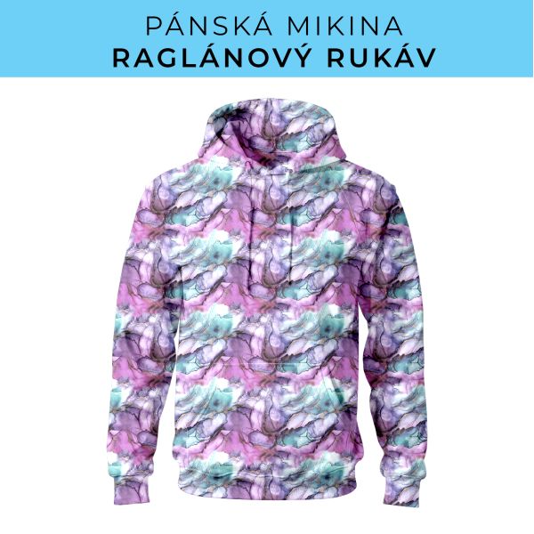 PÁNSKÝ střih - mikina raglan ZÁKLADNÍ s kapucí
