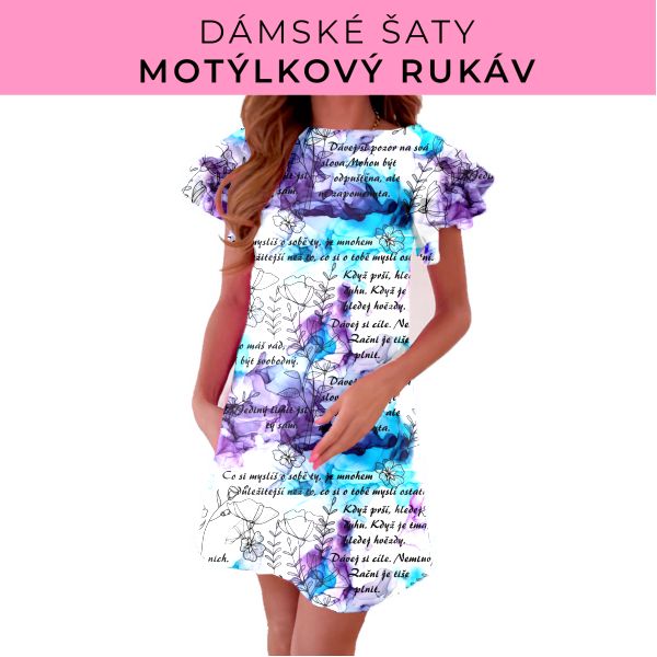 DÁMSKÝ střih - šaty s motýlkovým rukávem