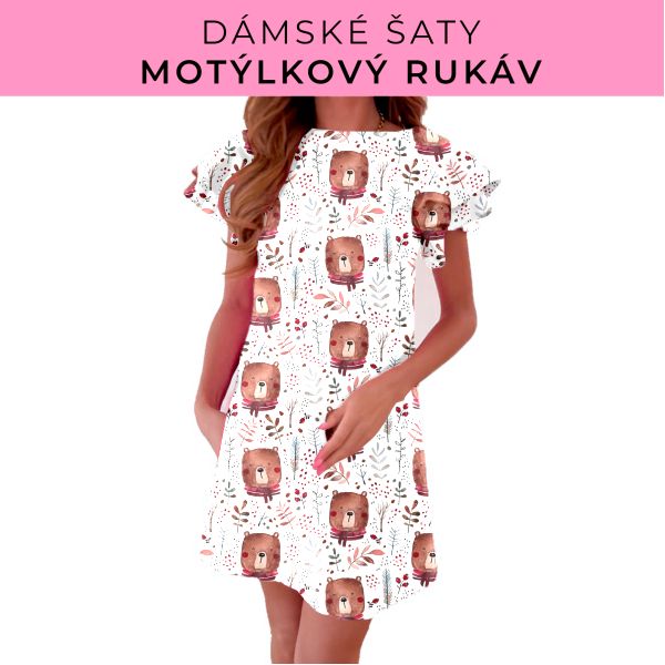 DÁMSKÝ střih - šaty s motýlkovým rukávem