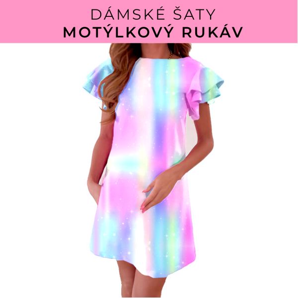 DÁMSKÝ střih - šaty s motýlkovým rukávem