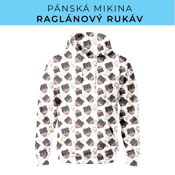 PÁNSKÝ střih - mikina raglan ZÁKLADNÍ s kapucí