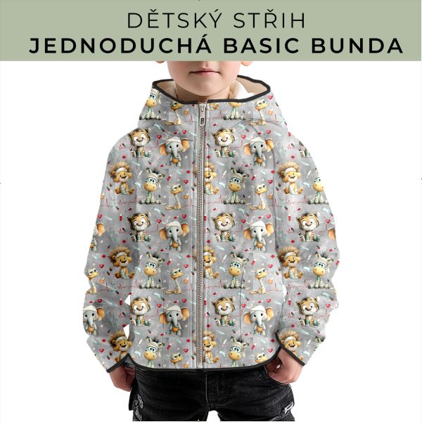 Dětský střih - jednoduchá dětská BASIC  bunda