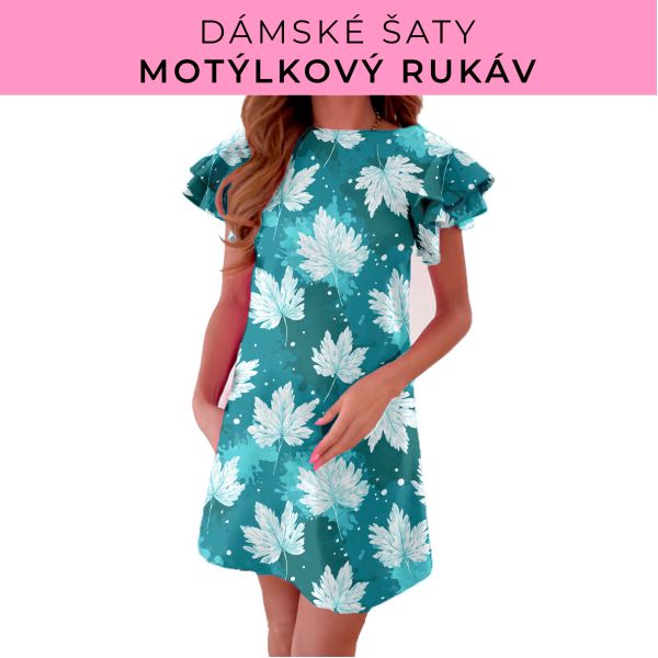 DÁMSKÝ střih - šaty s motýlkovým rukávem