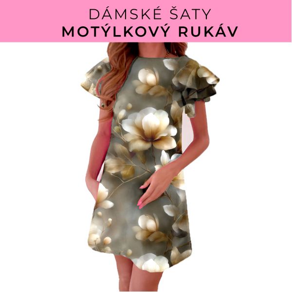 DÁMSKÝ střih - šaty s motýlkovým rukávem