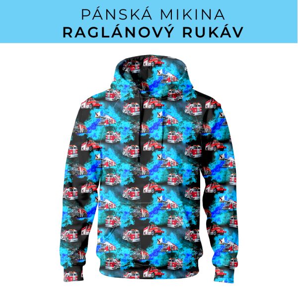 PÁNSKÝ střih - mikina raglan ZÁKLADNÍ s kapucí