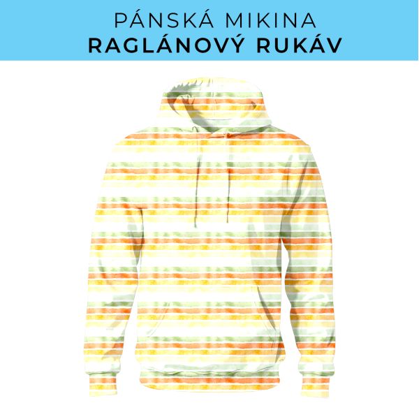 PÁNSKÝ střih - mikina raglan ZÁKLADNÍ s kapucí