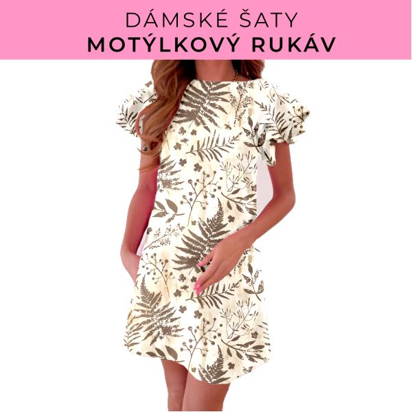 DÁMSKÝ střih - šaty s motýlkovým rukávem