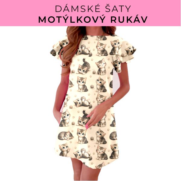 DÁMSKÝ střih - šaty s motýlkovým rukávem