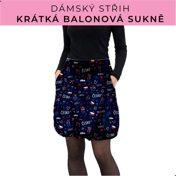 Dámský střih - balonová krátká sukně