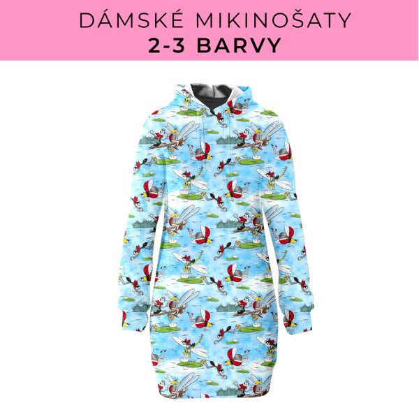 DÁMSKÝ střih - Mikinošaty 2-3 barvy