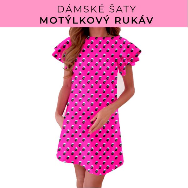 DÁMSKÝ střih - šaty s motýlkovým rukávem