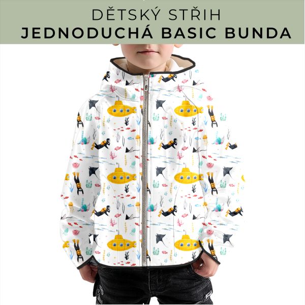 Dětský střih - jednoduchá dětská BASIC  bunda