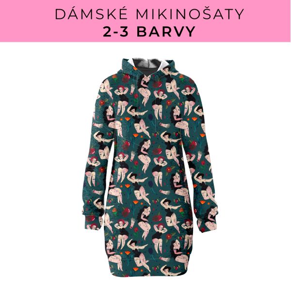 DÁMSKÝ střih - Mikinošaty 2-3 barvy