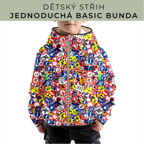 Dětský střih - jednoduchá dětská BASIC  bunda