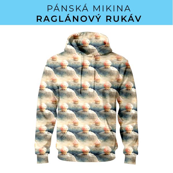 PÁNSKÝ střih - mikina raglan ZÁKLADNÍ s kapucí