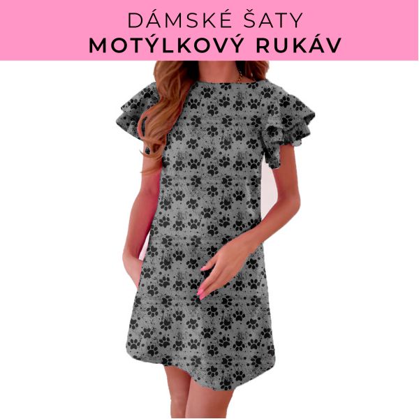 DÁMSKÝ střih - šaty s motýlkovým rukávem