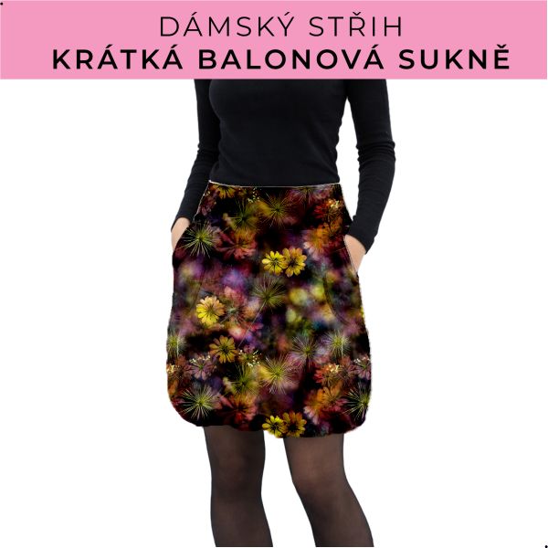 Dámský střih - balonová krátká sukně