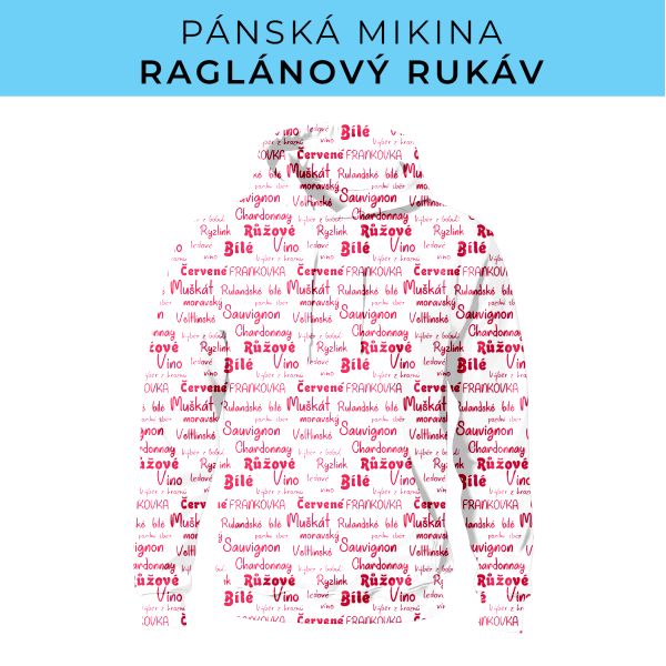 PÁNSKÝ střih - mikina raglan ZÁKLADNÍ s kapucí