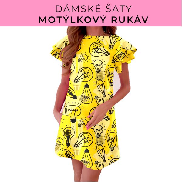 DÁMSKÝ střih - šaty s motýlkovým rukávem