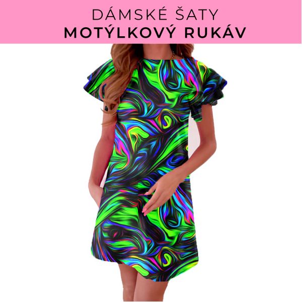 DÁMSKÝ střih - šaty s motýlkovým rukávem