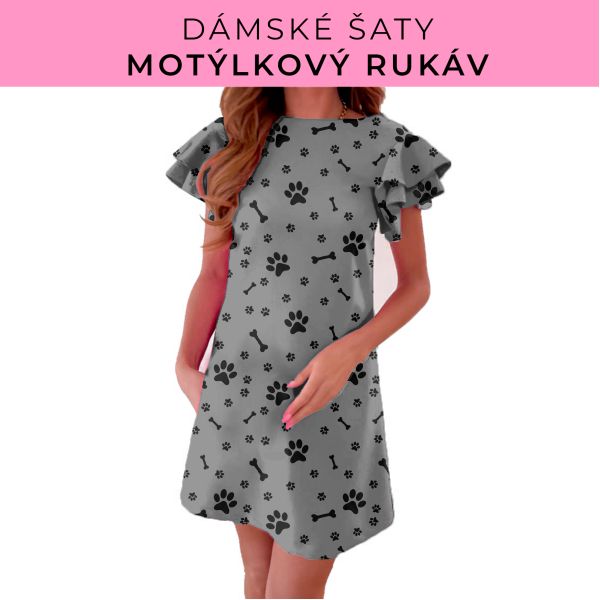 DÁMSKÝ střih - šaty s motýlkovým rukávem