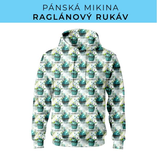 PÁNSKÝ střih - mikina raglan ZÁKLADNÍ s kapucí