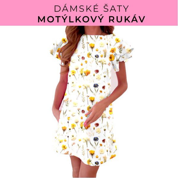 DÁMSKÝ střih - šaty s motýlkovým rukávem