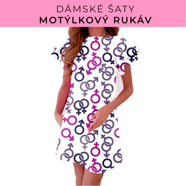 DÁMSKÝ střih - šaty s motýlkovým rukávem
