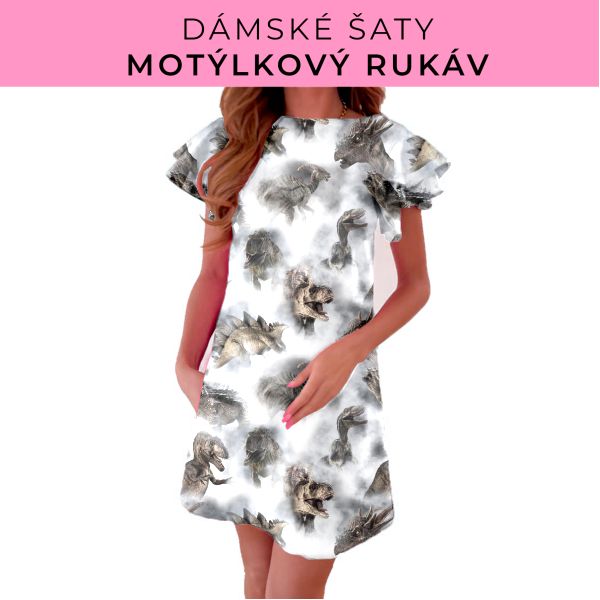 DÁMSKÝ střih - šaty s motýlkovým rukávem