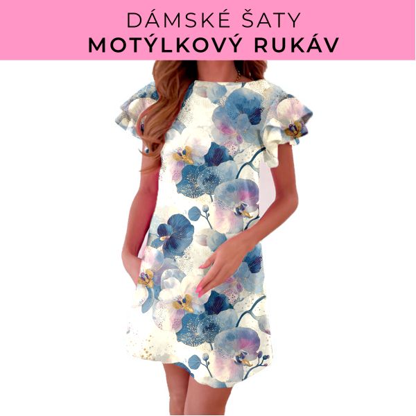 DÁMSKÝ střih - šaty s motýlkovým rukávem