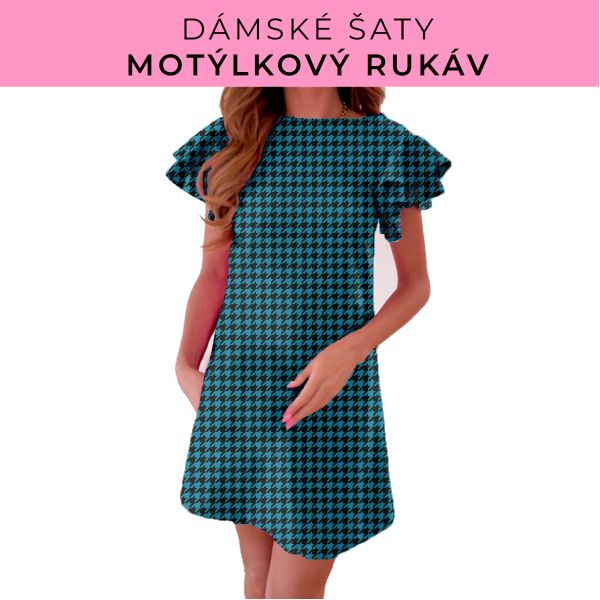 DÁMSKÝ střih - šaty s motýlkovým rukávem