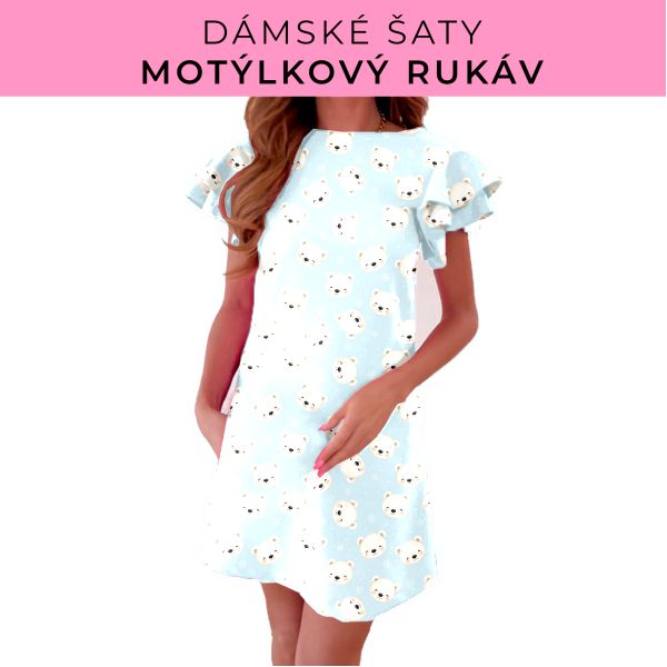 DÁMSKÝ střih - šaty s motýlkovým rukávem