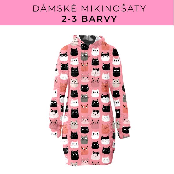 DÁMSKÝ střih - Mikinošaty 2-3 barvy