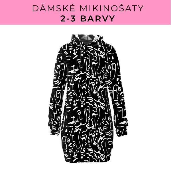 DÁMSKÝ střih - Mikinošaty 2-3 barvy