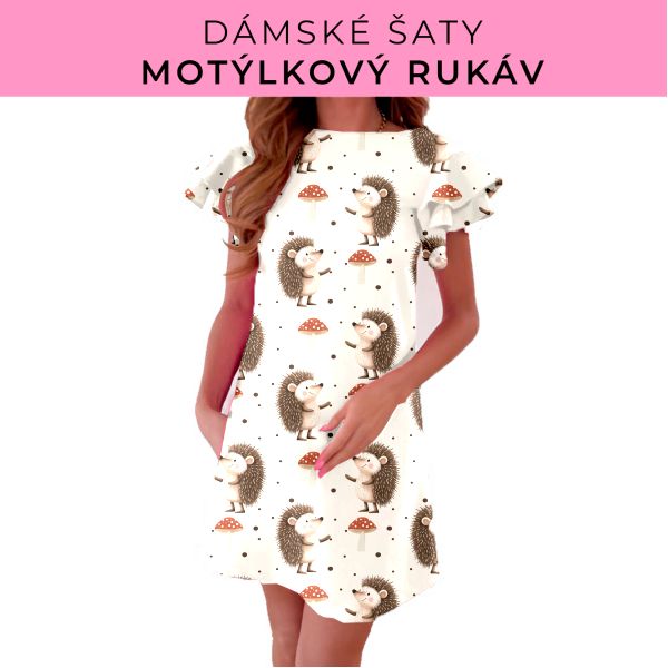 DÁMSKÝ střih - šaty s motýlkovým rukávem