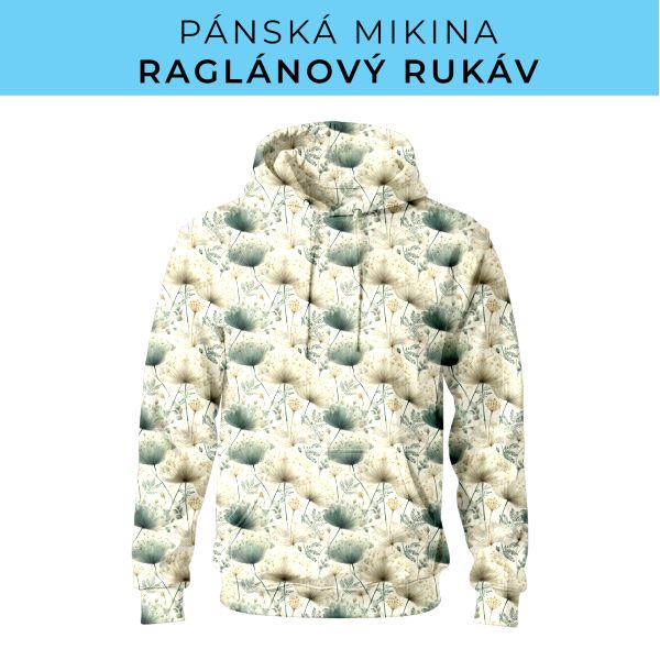 PÁNSKÝ střih - mikina raglan ZÁKLADNÍ s kapucí