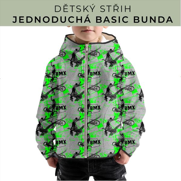Dětský střih - jednoduchá dětská BASIC  bunda