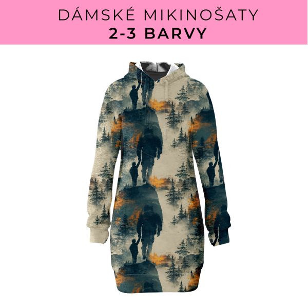 DÁMSKÝ střih - Mikinošaty 2-3 barvy