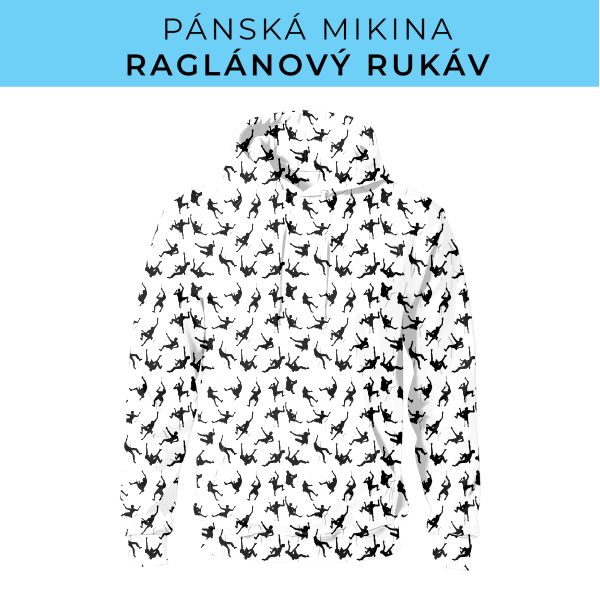 PÁNSKÝ střih - mikina raglan ZÁKLADNÍ s kapucí