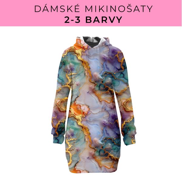 DÁMSKÝ střih - Mikinošaty 2-3 barvy
