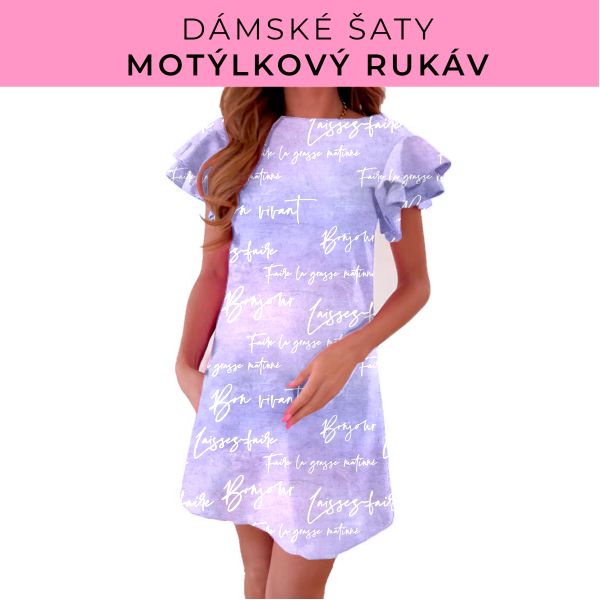 DÁMSKÝ střih - šaty s motýlkovým rukávem