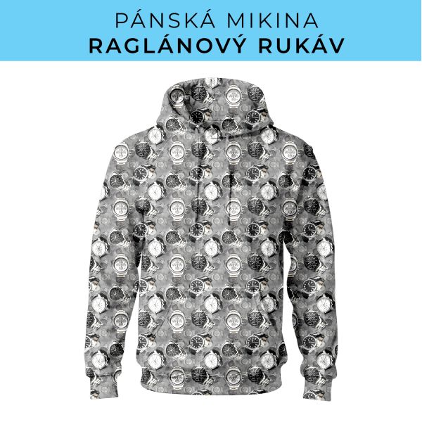 PÁNSKÝ střih - mikina raglan ZÁKLADNÍ s kapucí