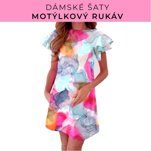 DÁMSKÝ střih - šaty s motýlkovým rukávem