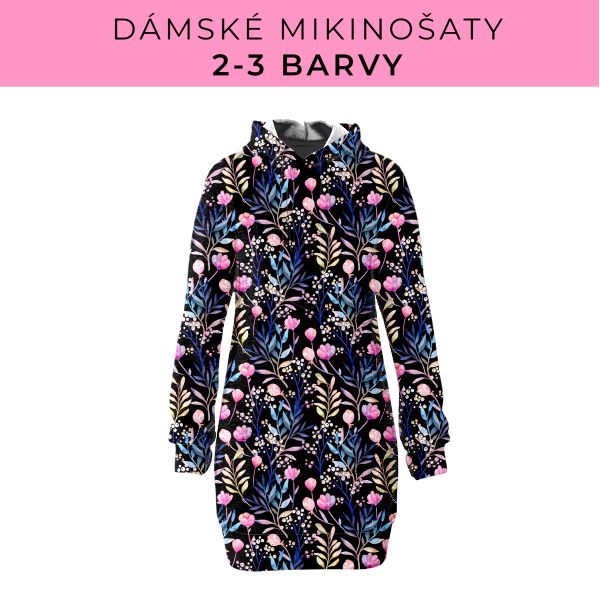 DÁMSKÝ střih - Mikinošaty 2-3 barvy