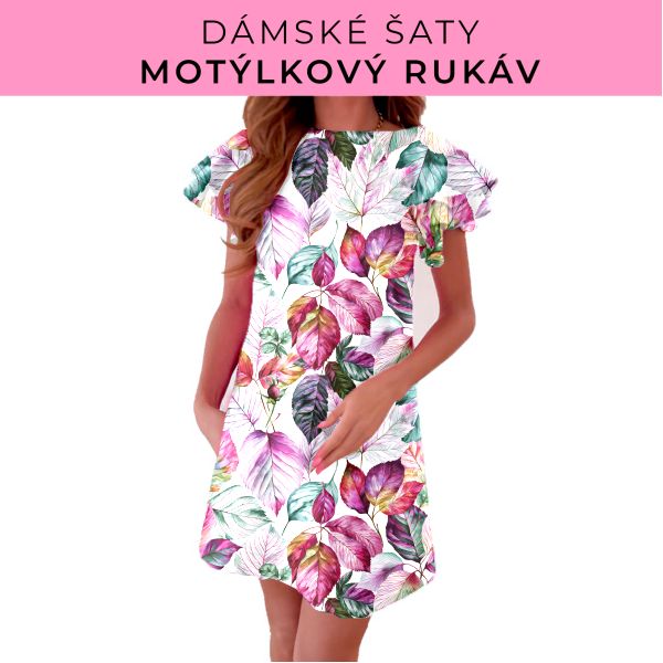 DÁMSKÝ střih - šaty s motýlkovým rukávem
