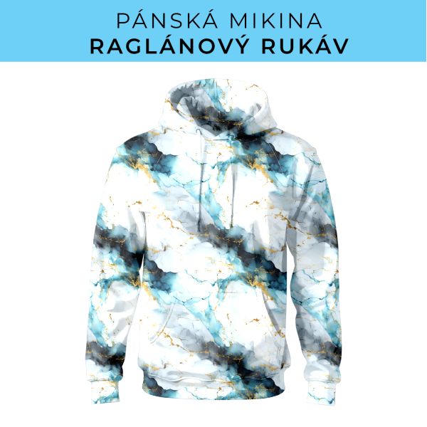 PÁNSKÝ střih - mikina raglan ZÁKLADNÍ s kapucí