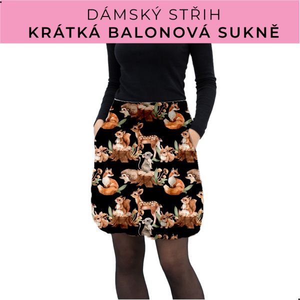 Dámský střih - balonová krátká sukně